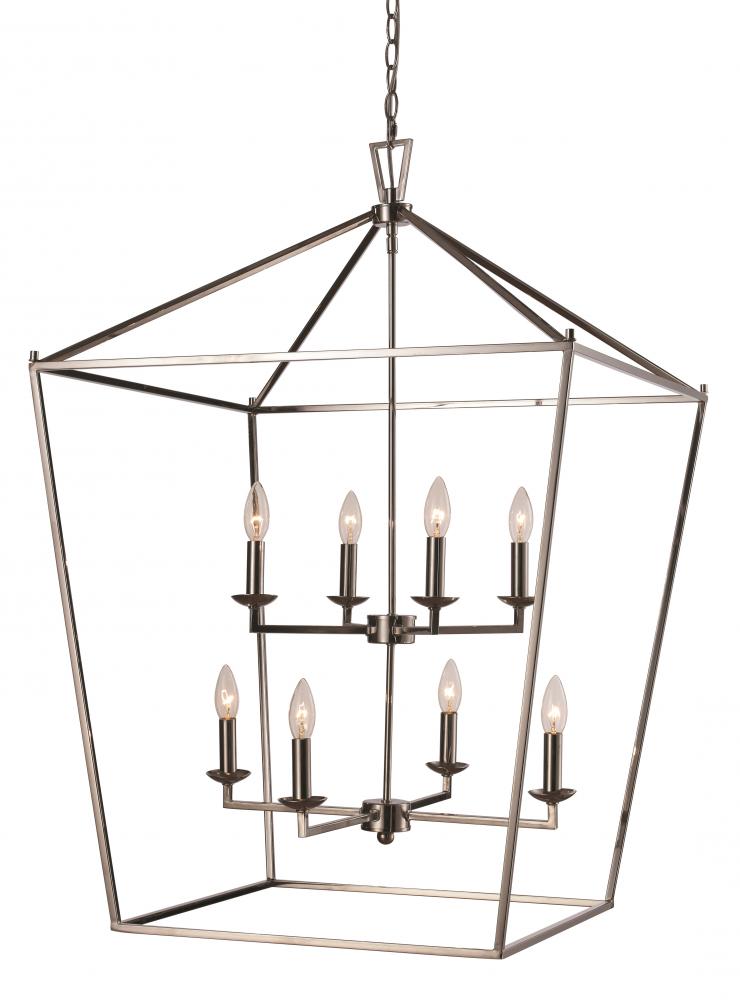 8LT PENDANT-XL-BIRD CAGE-PC